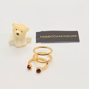 Rebecca Minkoff Gold Ring with Red Accents